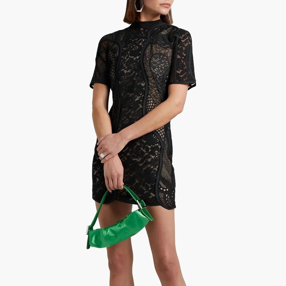 Stella McCartney runway mixed lace mini dress